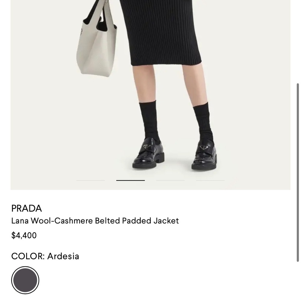 PRADA**Women's Cashmere Oversized Gray Belted Coat***US 0, 4 $4400 NWT - Picture 6 of 16